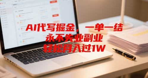 AI代写掘金，一单一结，永不失业副业，轻松月入过1W-新一轻创