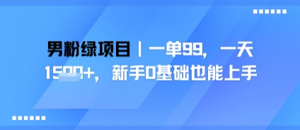 男粉绿项目，一单99，新手0基础也能上手，刚需稳定-新一轻创