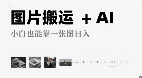 图片搬运+AI，小白也能靠一张图，日入4张-新一轻创