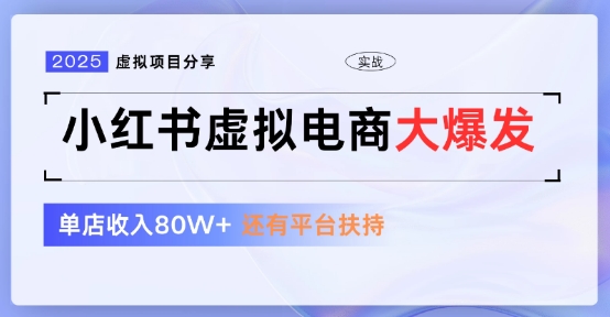 小红书虚拟店铺  蓝海项目  小白轻松一天3张+-新一轻创